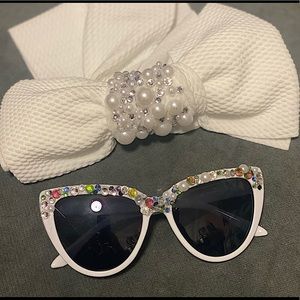 Baby girl handmade Headband and glasses